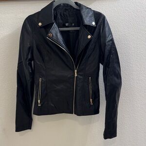 Missguided Black pleather Biker Jacket